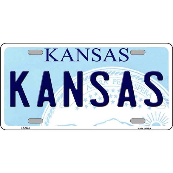 NCAA Kansas Jayhawks Metal License Plate Basketball New Wall Sign New Big 12 - Picture 1 of 3